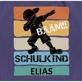 Geschenk mit Namen personalisiert by Shirtracer - Gym Bag Backpack - First Day of School - BÄÄM School Child, 08 Purple, Unit size