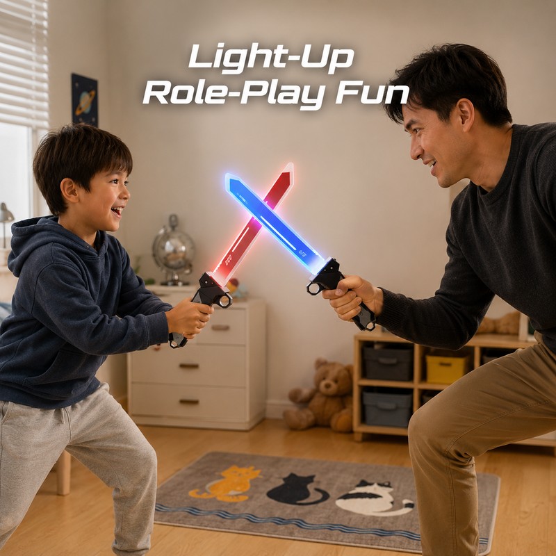 2-in-1 Transforming Light-Up Sword & Axe Toy – ABS Cosplay