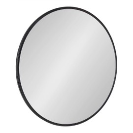 Kate and Laurel Caskill Modern Wall Mirror, 30", Black, Chic, Circular Mirror for Wall Decor