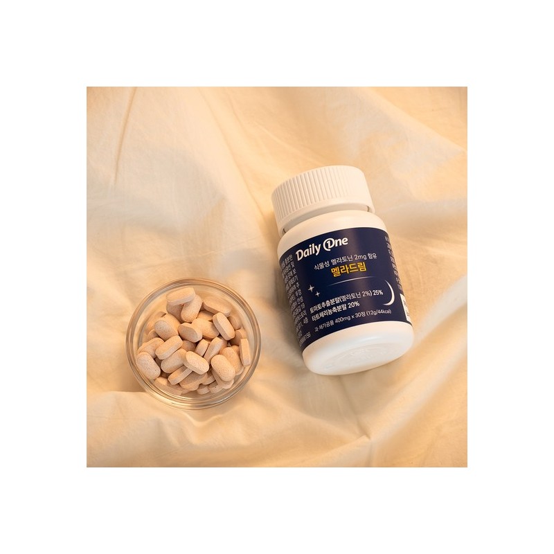 Daily One 식물성 멜라토닌 2mg 함유 멜라드림 400mg X 30정