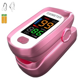 Blood oxygen meter finger, Oxygen meter finger pulse oximeter, Pulse oximeter for kids and Adult, Oxymeter Pulse OX for Sports Aviation Use Pink1