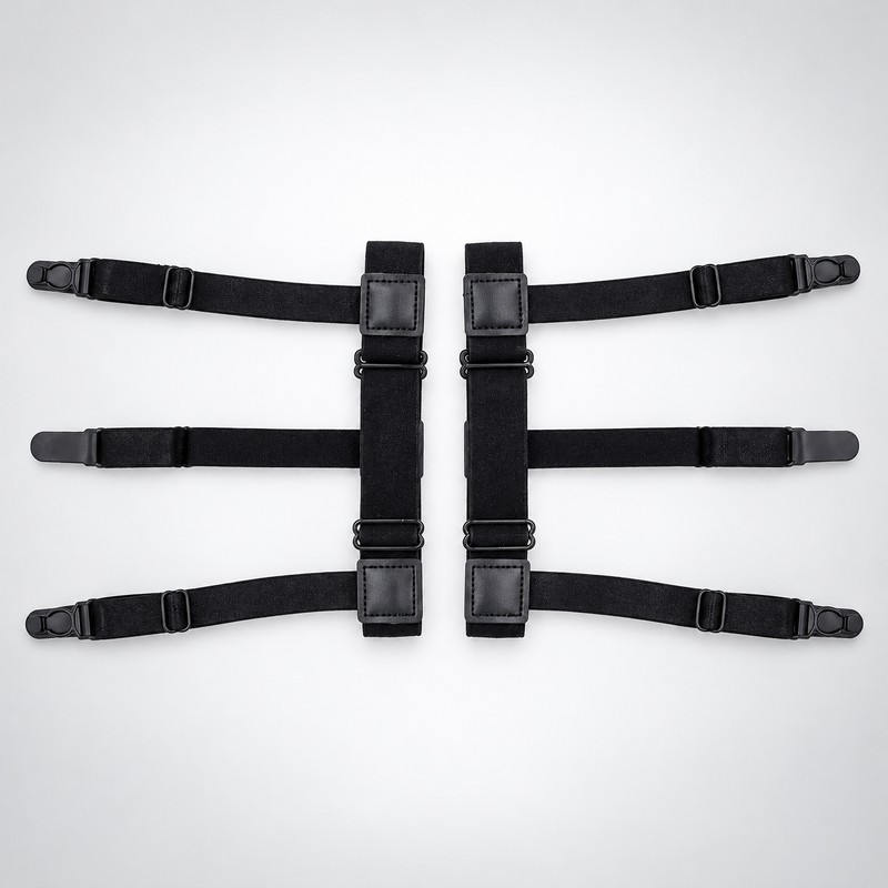 Adjustable Shirt Stays for Men – Elastic Shirt Tuckers with