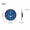 White Anchor Wall Clock Battery Operated Nautical Vintage Wood Blue