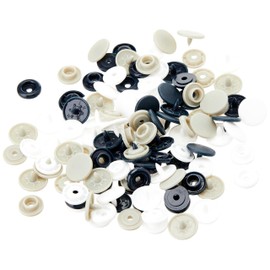 Prym 393008 Love Druckknopf Color KST 12,4 mm Marine/grau/weiß, Polyester, 12.4 mm