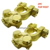 CAL 2 PC Solid Brass Top-Post Battery Terminal 1GA-6GA Battery