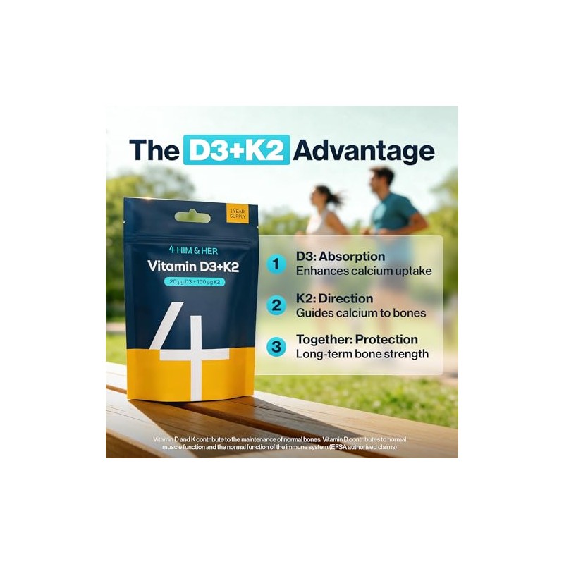 Vitamin D3 K2 Tablets (800 IU + 100µg MK7) –