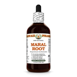 Maral Root (Rhaponticum Carthamoides) Dry Root Glycerite, Made in Hawaii, All Natural, Vegan, Lab Tested Alcohol-Free Liquid Extract - 4 fl.oz