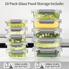 AILTEC 10 Pack Glass Meal Prep Containers with Lids -