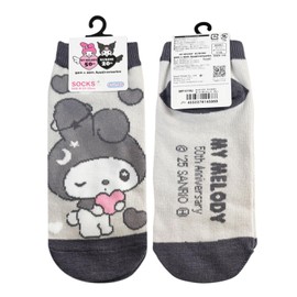 Small Planet My Melody (Women's Socks) Characters Women's Socks/Girly Pop Heart Gray Sanrio
