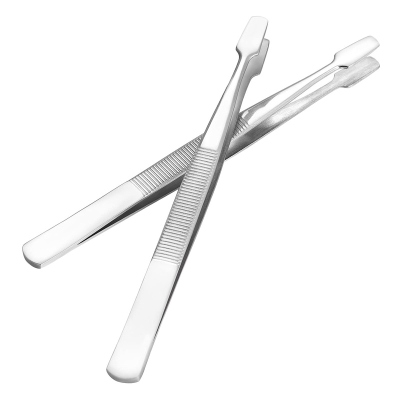 FOMIYES 2Pcs Stamp Tweezers Flat Paddle End Style Stamp Tongs
