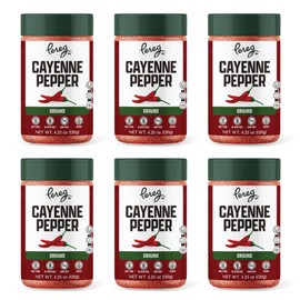 Pereg Cayenne Pepper Powder (4.25 Oz x 6 Pack) - Spicy Red Chilli Seasoning - Ground Hot Chilli Flakes - Non-GMO, Gluten Free, All Natural, Non-Irradiated