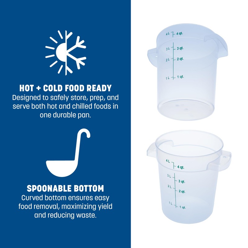 Carlisle FoodService Products Storplus Round Food Storage Container with Stackable