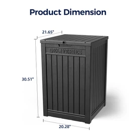 Trygoal 50-Gallon Package Delivery Box for Outside - Resin Storage with Sign & Lockable Secure, Waterproof Package Drop Box with Pre-Installation Hole for Curbside, Porch, Black