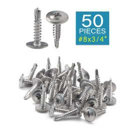 IMScrews 50pcs #8 x 3/4" Self Drilling Truss Head Screws Standard Thread Wood Work MDF 410 Stainless Steel