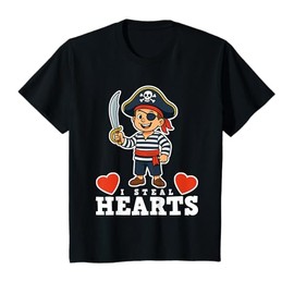 Kids I Steal Hearts Pirate Gadgets Boys Party Favors Birthday T-Shirt