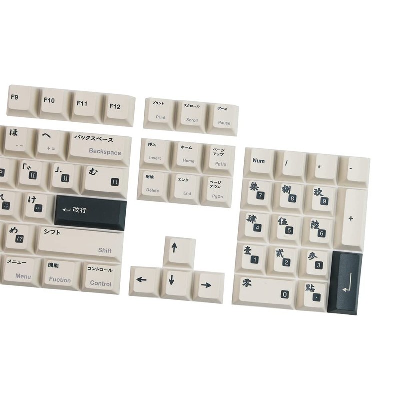 Black White Japanese PBT Keycap Cherry Profile DYE Sublimation Mechanical