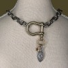 CoolCalmCollected Chunky Mixed Metal Charm Necklace Edgy Modern ShackleCarabin