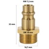 Poppstar Compressed Air Plug Nipple NW 7.2 with 3/8 Inch