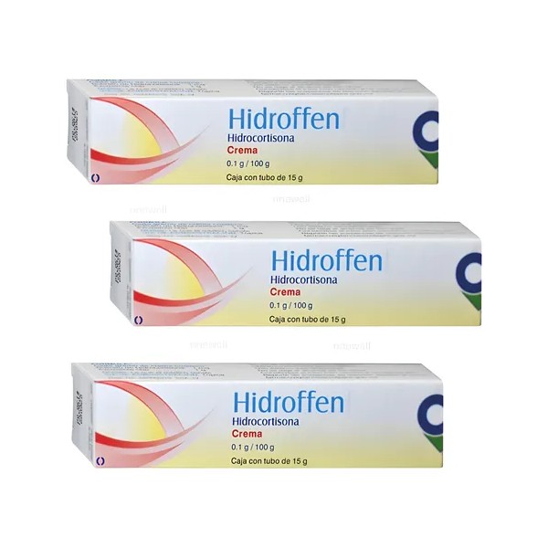 3 Pack Hidrocortisona Crema 1% Tubo 15g Hidroffen Offenbach