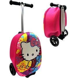 Fast Forward Stitch 18" Ride-On Suitcase Scooter - Lightweight Carry-On Foldable Scooter Luggage