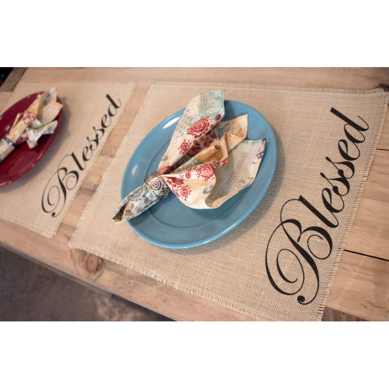 Blessed Burlap Placemats