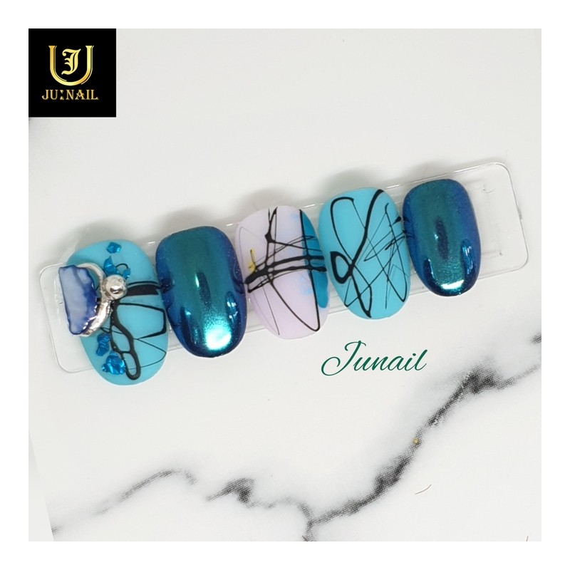 Blooming Drawing Handmade Nail Tips - Long Almond / 블루밍드로잉