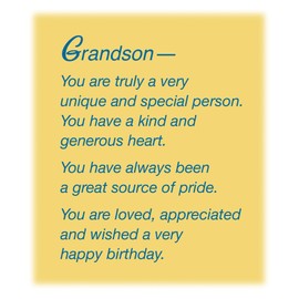 Chuck's Card-O-Rama - NEW - Birthday Card For Grandson - Made in USA - Excellent Card Stock, Envelope Included - 5" x 7.75" - Packaged in Extra Sturdy Mailer - 95784