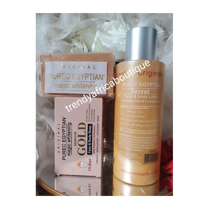 SDGL Purec EGYPTIAN SECRET Gold Lotion & 1 SOAP. Skin