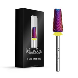 MelodySusie Professional 5 in 1 Nail Drill Bits, 3/32'' Carbide Tungsten Multi-function Bits, Suitable for Manicure Pedicure Cuticle Gel Polishing, Technicians Bits, Purple, Series Bit-M,Extra Fine