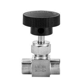 Incontesta 1/8 Inch Stainless Steel Straight Needle Valve with BSPP Female Thread for High Pressure Water Gas Oil Fuel Transmission Control (1/8 inch)