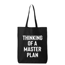 Tees & Tails Thinking Of A Master Plan Canvas Multipurpose Tote Bag Reusable All-Natural Gift Bag With Gusset (1 Count)