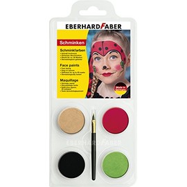 Eberhard Faber 579016 - Ladybird 4 Colours Makeup Paint Brush and Instructions Water Soluble Quick Dry Face Painting Kit