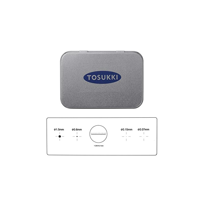 TOSUKKI Microscope Calibration Ruler Slide,4-Scales and 0.1mm Line Resolution,Microscope Calibration
