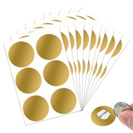 Saycker 60Pcs Gold Scratch Off Stickers,2inch Round Scratch-Off Labels Self-AdhesiveEasy to Apply and Scratch Off,for DIY Making Surprise Reward Bridal Shower Game/Baby Shower Game