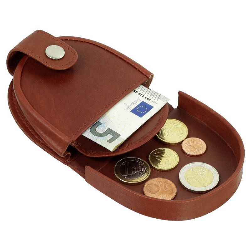 Branco Leather Men's Soft Cowhide Coin Purse, brown, Modern