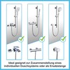 Görbach Stainless Steel Shower Wall Rail with Variable Fixings -