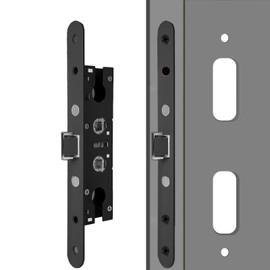 2 Point Bolt Mortise Lock Body, Special Used for Pella Storm Door Lock Replacement; Faceplated Screw Hole Center Spacing: 7-1/4 ", PZ:2-1/2 ", 2 Bolts Spacing:2-1/2 ". Non-Handed (Black)