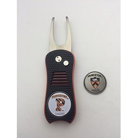 Team Golf Princeton Tigers Switchblade Divot Tool, Bonus Marker -Blk/Org