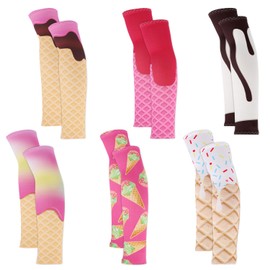Mikovivi 6 Pairs Ice Cream Compression Arm Sleeve, Baseball Youth Sun Protection Sleeves Breathable Cooling Baseball Arm Sleeves for Kids Sport Football Golf Players