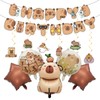 Capybara Birthday Decorations, Capybara Birthday Banner with Aluminium Party Balloons