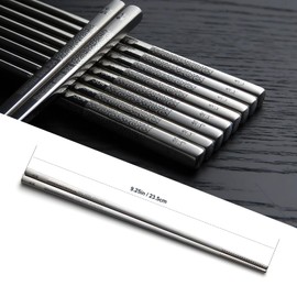 5 Pairs Stainless Steel Chopsticks, Reusable Metal Chopsticks,Square Lightweight Chop Sticks Dishwasher Safe , Easy to Use, 9.25Inch/23.5Cm(Auspicious Cloud Pattern)