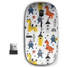 2.4G Ergonomic Portable USB Wireless Mouse for PC, Laptop, Computer, Notebook with Nano Receiver ( Dragons )