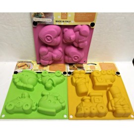 SILIKOMART SILICONE BAKING MOLD CHOOSE ONE SOLD SEPARATE MADE IN ITALY NEW! - PINK BEAR & HEART