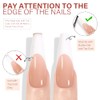 AILLSA Uñas Postizas Francesas de Gel, 180 Unidades, Uñas Largas