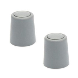 sossai® 2 x NTS Door Stops | Model: Bernd | Height: 30 mm | Diameter: 27 mm | Colour: Grey | For Screwing (Including Mounting Material) | Floor Mounting