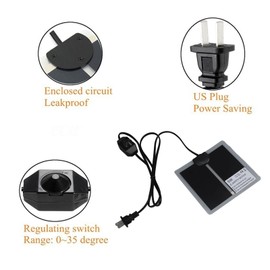 Reptile Heating Pad, Reptile Terrarium Heat Mat Under Tank Heat Pad with Temperature Control for Tortoise Snakes Lizard Gecko Turtle US Plug 110-120V (5W)