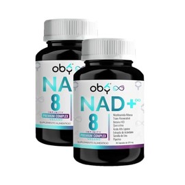 OBY NAD+ Trans Resveratrol Potenciado 8 Ingredientes Nicotinamide Ribosa, Resveratrol, Acido Alfa Lipoico, Betaina, Quercetina, Piperina, Antioxidante