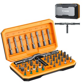 Saker 42 in 1 Magnetic Screwdriver Set,Multi Bit Screwdriver Set with T Handle & Storage Case for Christmas Gifts Furniture,Computer,Bicycle,Electronic Repair and DIY Orange