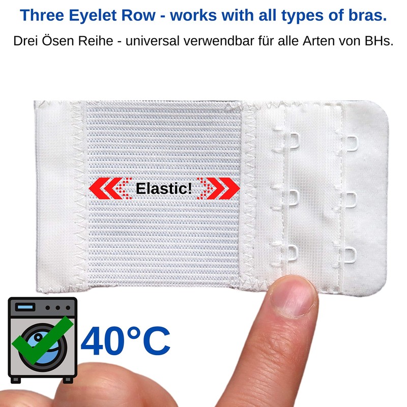 Comfortable Bra Extension, Selection of Black, White or Beige with
