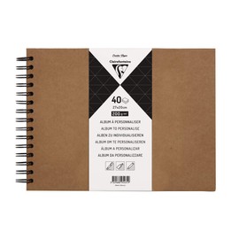 Clairefontaine 95431C Spiral Guest Book 27 x 20 cm 40 Sheets 200 g Kraft Brown